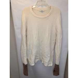 Madewell Alpaca Wool Fremont Colorblock Pullover Sweater Thumbholes Cozy Grandma